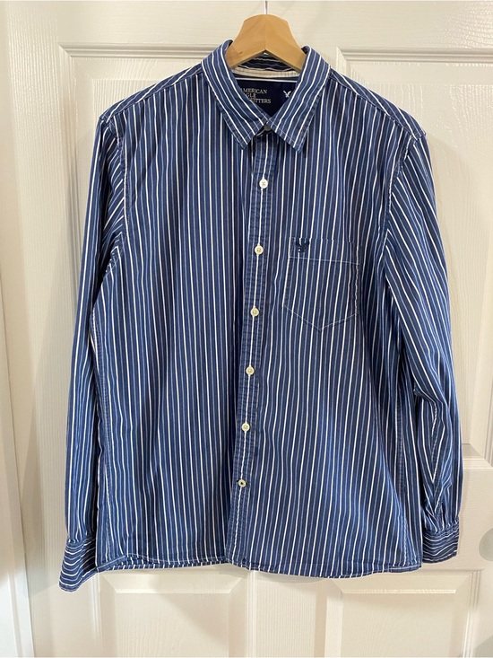 American Eagle Outfitters Other - American Eagle Navy & White Stripe Button-Down Shirt M Preppy Vintage Nautical